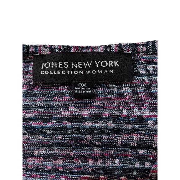 JNY COLLECTION Blouse Top 3X Knit Woven Wrap Surplice Shirred Career Office - Picture 6 of 9